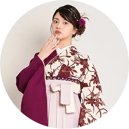 卒業式袴レンタル HH1031_SBL964｜赤系モダン柄の新作袴スタイル 前撮りにも人気