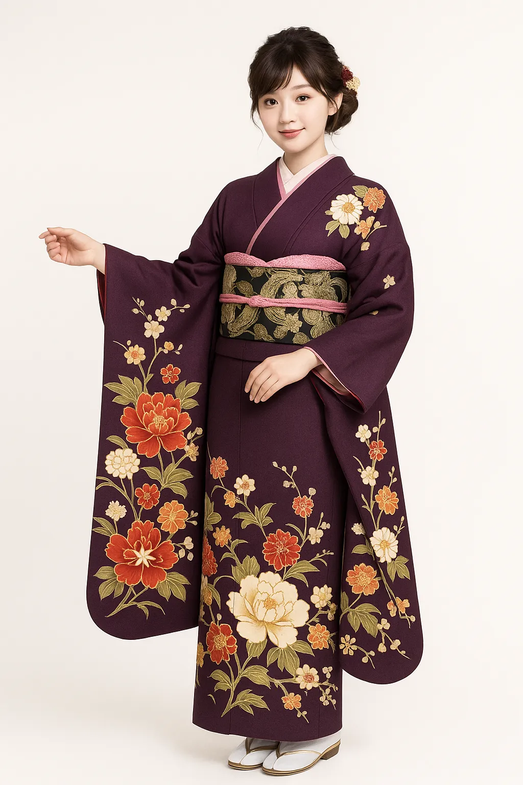 紫色の振袖