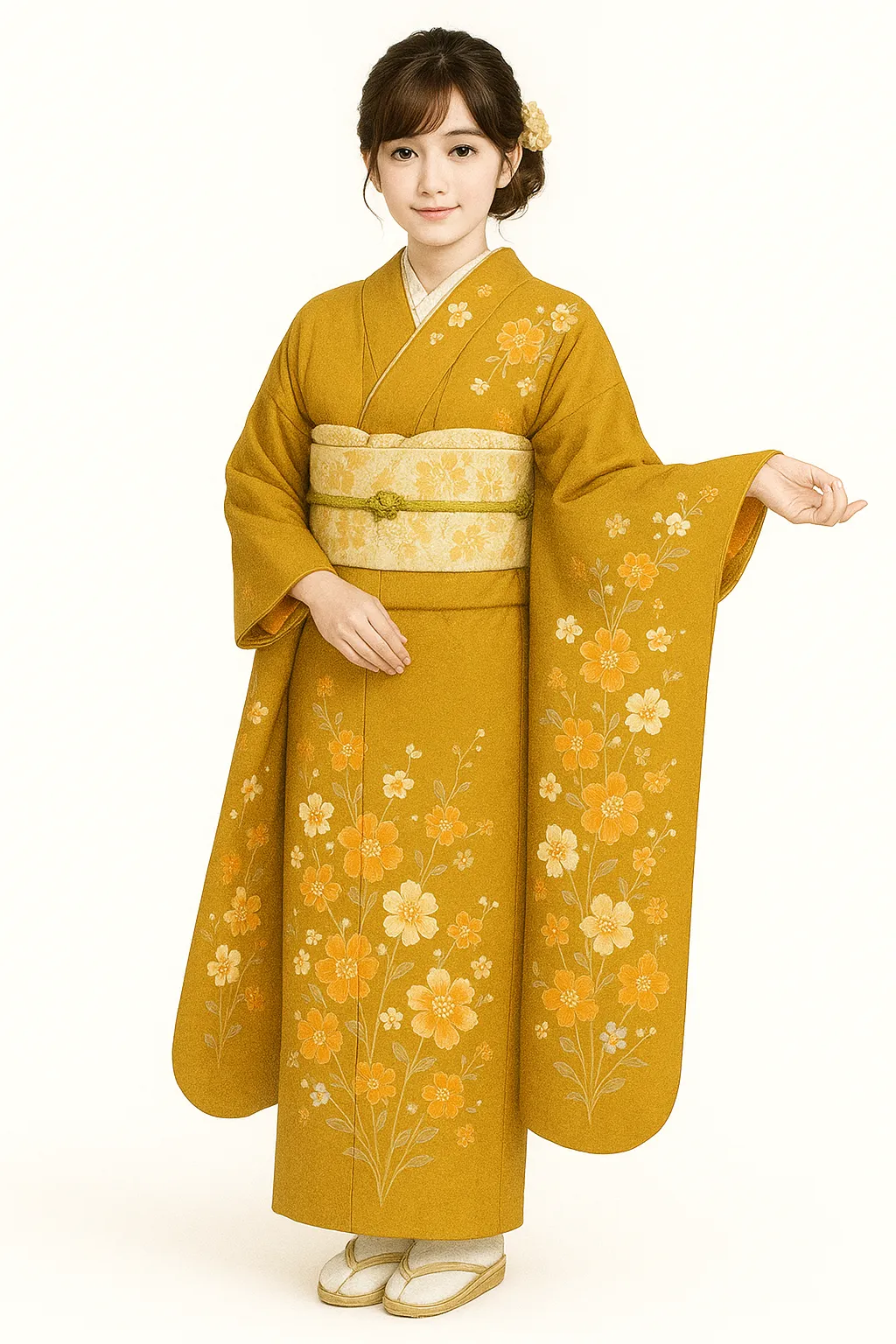 黄色の振袖