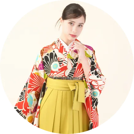 卒業式袴レンタル｜着物：白鶴　袴：金茶無地